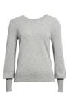 VERONICA BEARD NELIA BUTTON ACCENT CASHMERE SWEATER