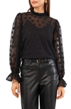 1.STATE RUFFLE JACQUARD BLOUSE