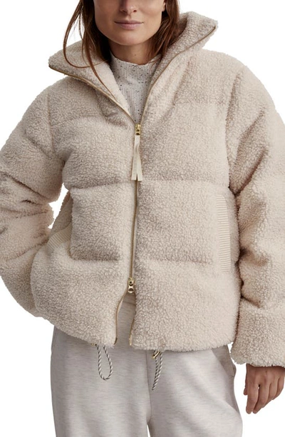 Varley Wilkins Sherpa Puffer Jacket In White