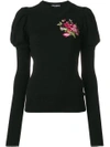DOLCE & GABBANA FLORAL EMBROIDERED SWEATER,FR011ZF85K512189817