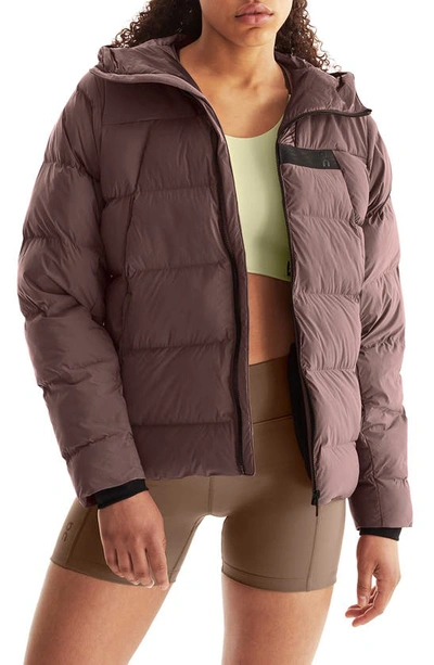 On Purple Challenger Puffer Jacket In Grape