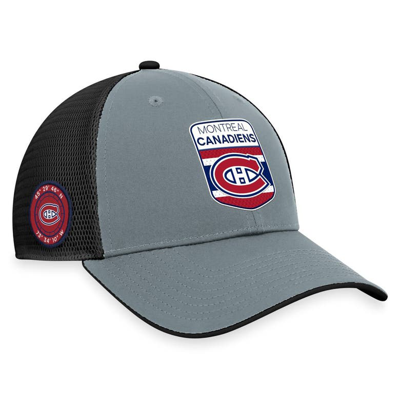 Fanatics Branded  Grey/black Montreal Canadiens Authentic Pro Home Ice Trucker Adjustable Hat