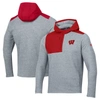 UNDER ARMOUR UNDER ARMOUR GRAY WISCONSIN BADGERS SURVIVOR FLEECE HOODIE QUARTER-ZIP JACKET