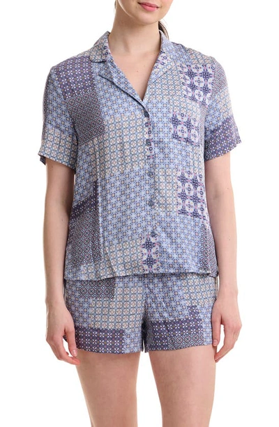 Splendid Women's 2-pc. Printed Notched-collar Pajamas Set In Patchwork Geo