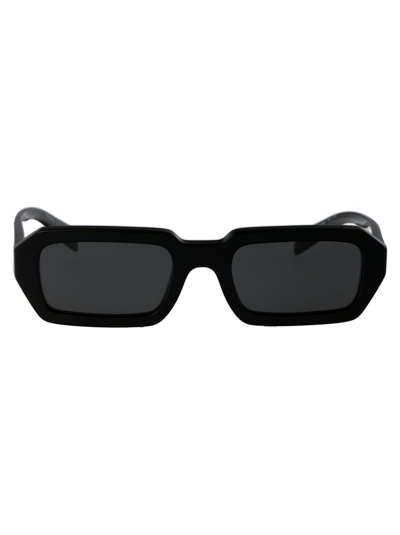 Prada Eyewear Rectangle Frame Sunglasses In Black
