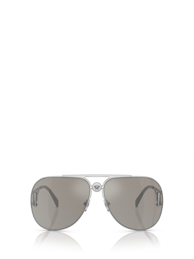 Versace Eyewear Aviator Frame Sunglasses In Silver