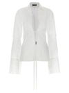 Ann Demeulemeester White Cotton Linsey Blouse
