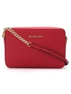 Michael Michael Kors Jet Set Travel Saffiano Leather Crossbody Bag In Red