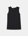 Lafayette 148 Adela Sleeveless Stretch Silk Blouse In Black
