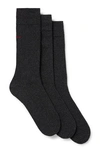 Hugo Boss Triple-pack Of Regular-length Socks In A Cotton Blend In Black