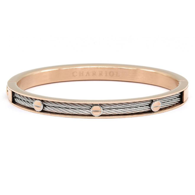 Charriol Forever Eternity Rose Gold Pvd Steel Cable Bangle