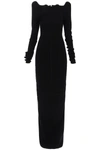 RICK OWENS TEC MAXI DRESS WITH POINTED SHOULDERS
