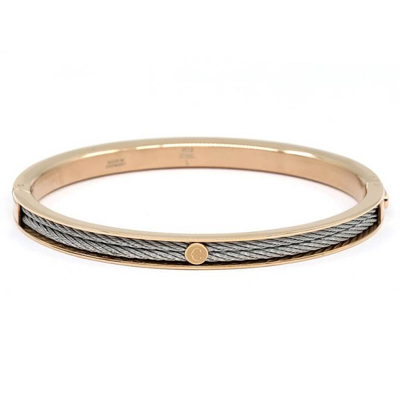 Charriol Women's Forever Two-tone Pvd Stainless Steel Cable Bangle Bracelet In Rose Gold