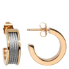 CHARRIOL CHARRIOL FOREVER ROSE GOLD PVD STEEL HOOP EARRINGS