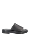 Ferragamo Crossover-strap Leather Slides In Black