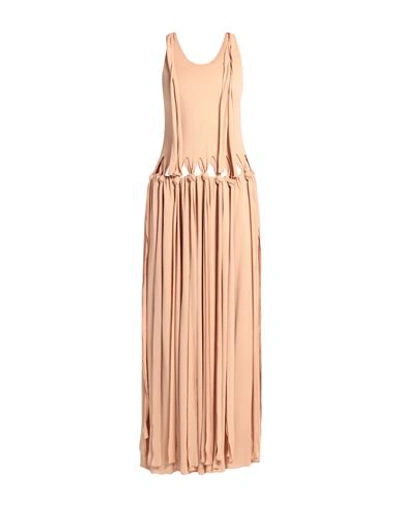 Chloé Woman Maxi Dress Sand Size 6 Viscose In Beige