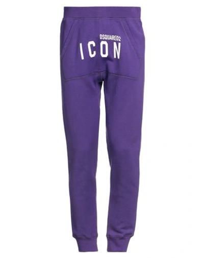 Dsquared2 Man Pants Purple Size M Cotton In Purple