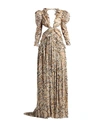 ETRO ETRO WOMAN MAXI DRESS OCHER SIZE 8 SILK, METALLIC FIBER