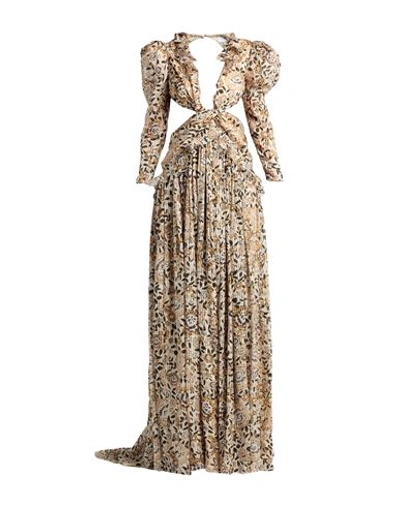 Etro Woman Maxi Dress Marigold Size 8 Silk, Metallic Fiber In Yellow