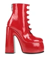Casadei Woman Ankle Boots Red Size 11 Soft Leather