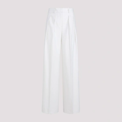 Theory High-waist Pleated Tailored Trousers In C Ivory