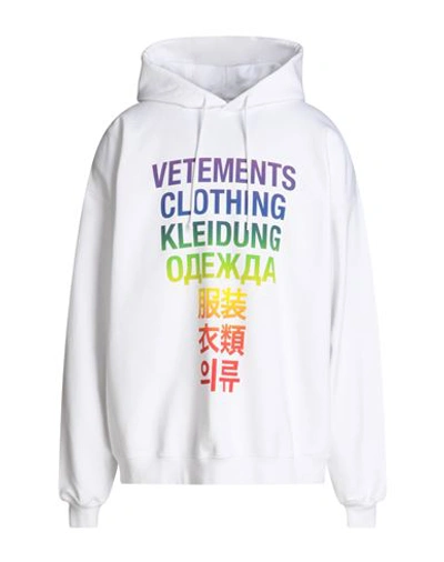 Vetements Man Sweatshirt White Size S Cotton, Polyester