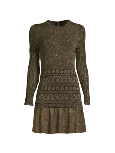 Milly Women's Solene Metallic Ruffle Minidress In Gold