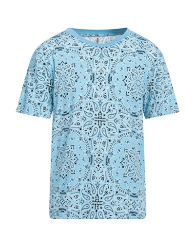 Moschino Man T-shirt Sky Blue Size Xs Cotton, Elastane In Blue