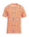Moschino Man T-shirt Orange Size L Cotton, Elastane