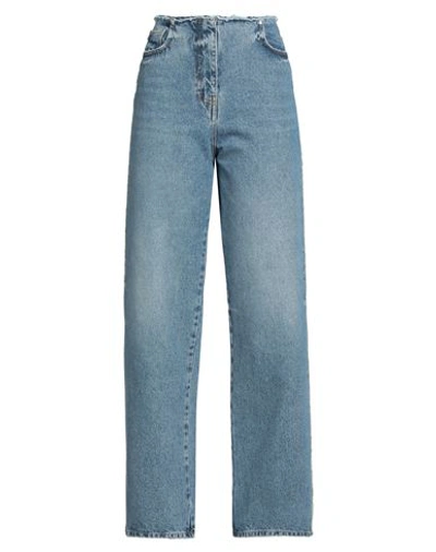 Msgm Woman Denim Pants Blue Size 8 Cotton