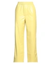 NANUSHKA NANUSHKA WOMAN PANTS YELLOW SIZE L POLYURETHANE, RECYCLED POLYESTER