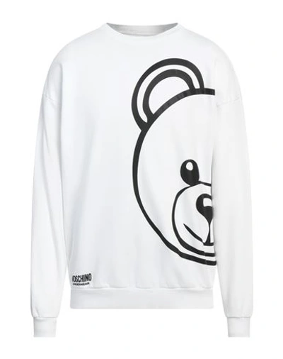 Moschino Man Sleepwear White Size L Cotton, Elastane
