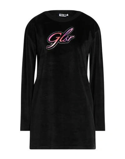 Glsr Woman Sweatshirt Black Size S Polyester, Elastane