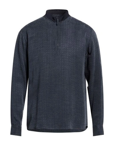 Giorgio Armani Man Shirt Slate Blue Size 15 Cupro, Virgin Wool