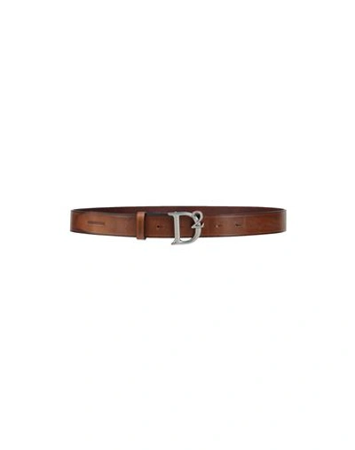 Dsquared2 Man Belt Tan Size 39.5 Soft Leather In Brown
