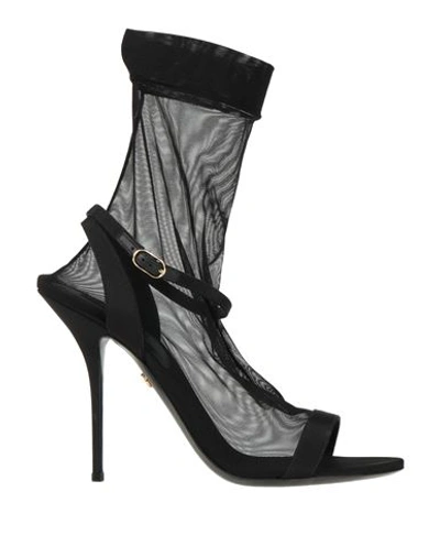 Dolce & Gabbana Woman Ankle Boots Black Size 6 Polyamide, Viscose, Elastane, Goat Skin