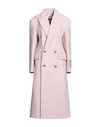 Mm6 Maison Margiela Woman Coat Light Pink Size 2 Wool, Polyamide