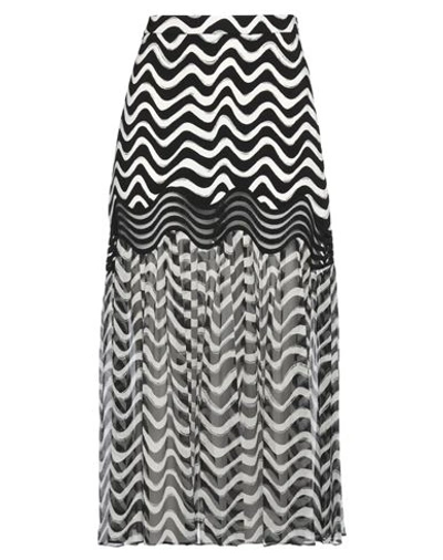 Stella Mccartney Woman Midi Skirt Black Size 8-10 Viscose, Elastane, Cotton, Polyethylene