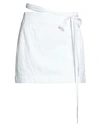Ann Demeulemeester Woman Mini Skirt White Size 10 Cotton In Black