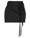 ANN DEMEULEMEESTER ANN DEMEULEMEESTER WOMAN MINI SKIRT BLACK SIZE 6 COTTON