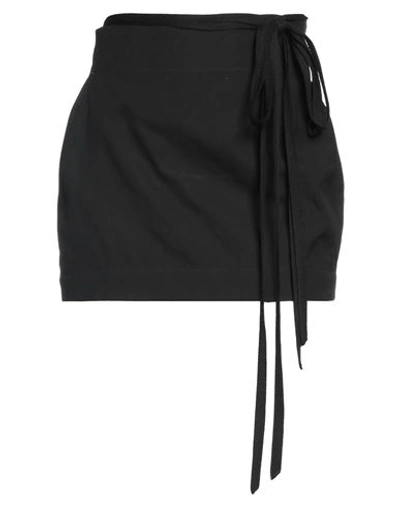 Ann Demeulemeester Black Satin Mini Skirt Black  Donna 40 In 099 Black