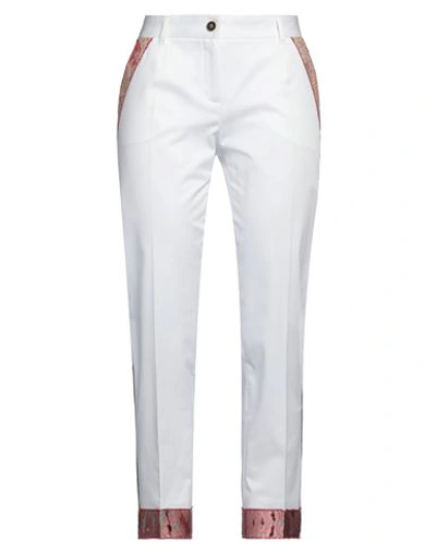 Dolce & Gabbana Woman Pants White Size 6 Cotton, Polyester, Synthetic Fibers, Silk, Metallic Polyest