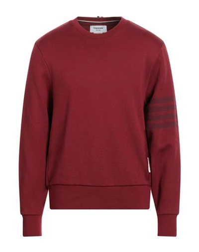 Thom Browne Man Sweatshirt Burgundy Size 5 Cotton In Red