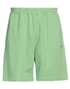 Msgm Man Shorts & Bermuda Shorts Green Size Xl Cotton In Green