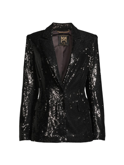 Milly Women's Alexa Peaked Sequin Blazer In Black