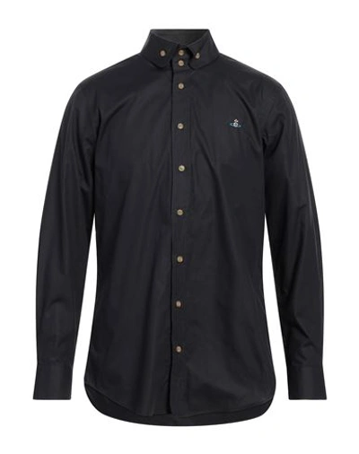 Vivienne Westwood Man Shirt Black Size 44 Organic Cotton, Elastane