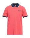 Moschino Man Polo Shirt Coral Size Xxl Cotton In Red