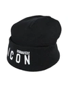 Dsquared2 Woman Hat Black Size Onesize Wool In Black