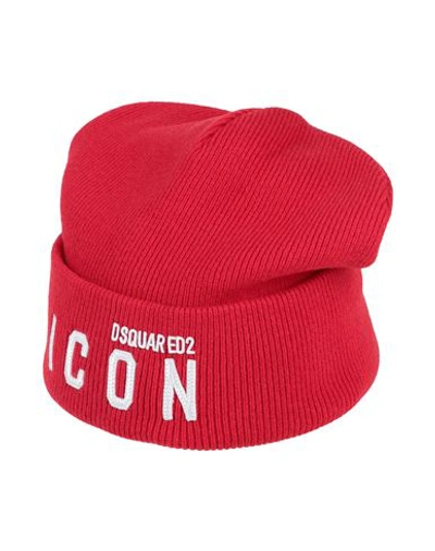 Dsquared2 Woman Hat Red Size Onesize Wool In Red