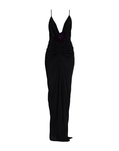 Saint Laurent Woman Maxi Dress Black Size L Viscose, Silk